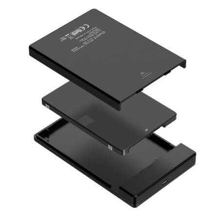 17587-Ewent EW7073 caja para disco duro externo Carcasa de disco duro/SSD Negro 2.5"