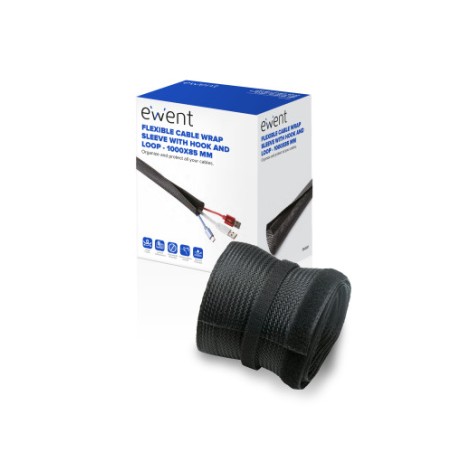 17588-Ewent EW1557 organizador de cables Universal Pasacables Negro 1 pieza(s)