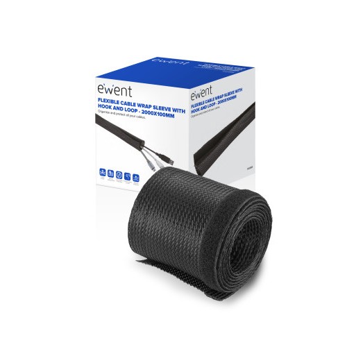 17590-Ewent EW1558 organizador de cables Universal Pasacables Negro 1 pieza(s)