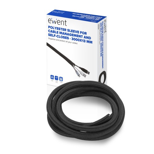 17592-Ewent EW1559 organizador de cables Universal Pasacables Negro 1 pieza(s)