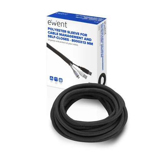17594-Ewent EW1561 organizador de cables Universal Pasacables Negro 1 pieza(s)