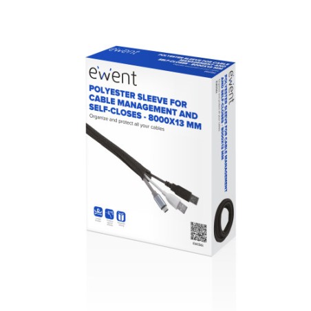 17595-Ewent EW1561 organizador de cables Universal Pasacables Negro 1 pieza(s)