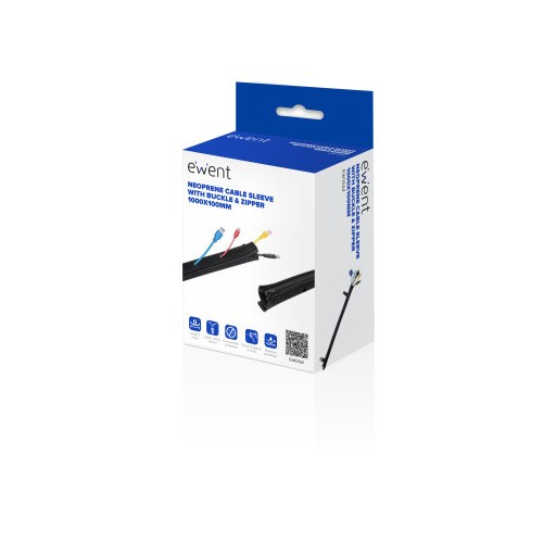 17596-Ewent EW1562 organizador de cables Universal Pasacables Negro 1 pieza(s)
