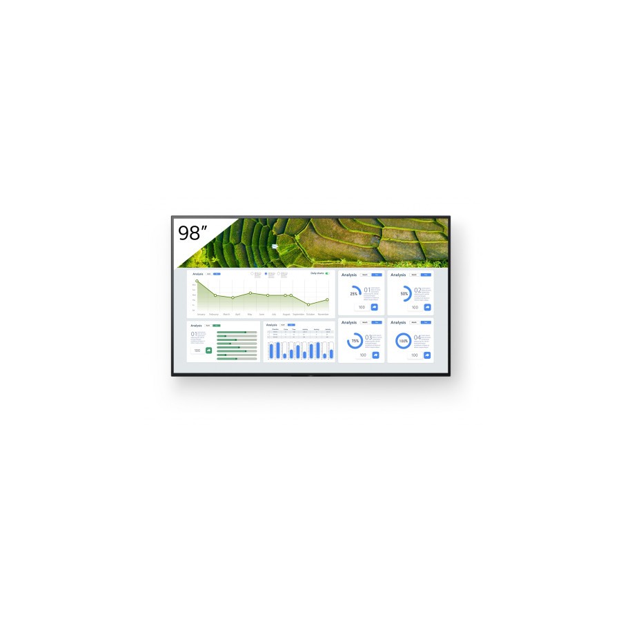 17657-MONITOR PROFESIONAL SONY BRAVIA 98" FULL ARRAY LED RESOL. 4K / HDR / BRILLO 440 / OPERACION 24/7 / HORIZ./APAISAD 17657-MONITOR PROFESIONAL SONY BRAVIA 98" FULL ARRAY LED RESOL. 4K / HDR / BRILLO 440 / OPERACION 24/7 / HORIZ./APAISAD