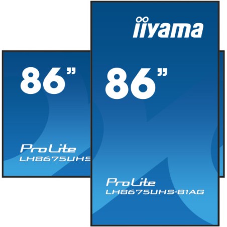 17664-MONITOR IIYAMA 86" (LH8675UHS-B1AG) 3840X2160 / 4K UHD / 24/7 / 500 CD/M / 8MS / DP / 3XHDMI / MICRO SD SLOT /  E-