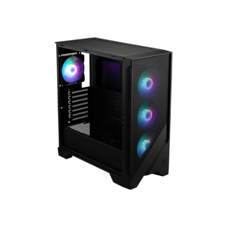 17697-MSI MAG FORGE 320R AIRFLOW carcasa de ordenador Micro Torre Negro, Transparente