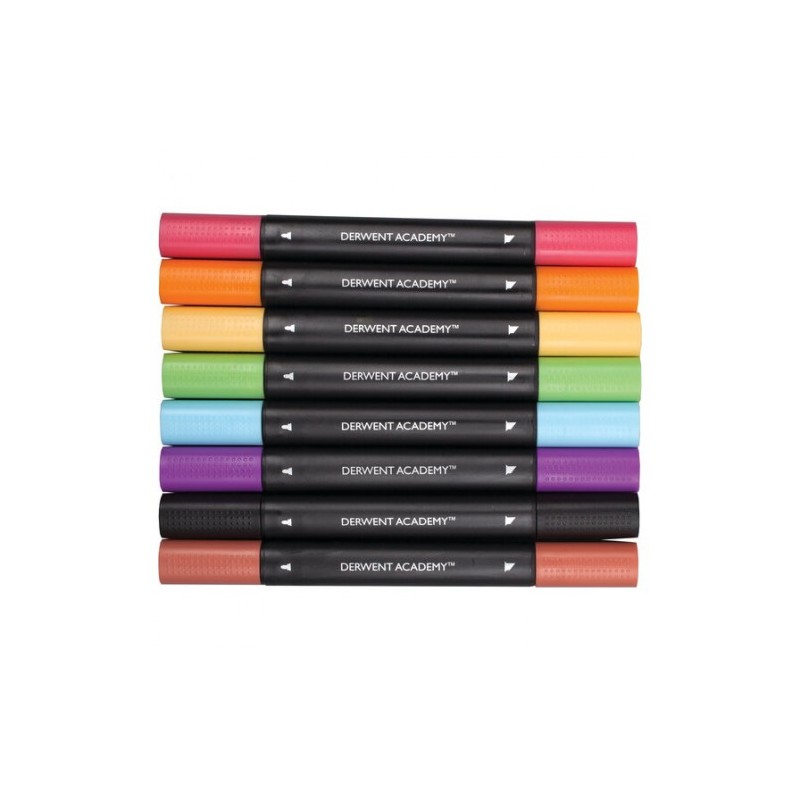 1789-PACK DE 8 ROTULADORES DE 2 PUNTAS FINA Y BISELADA ALTA CALIDAD COLORES SURTIDOS DERWENT 98208 1789-PACK DE 8 ROTULADORES DE 2 PUNTAS FINA Y BISELADA ALTA CALIDAD COLORES SURTIDOS DERWENT 98208
