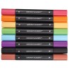 1789-PACK DE 8 ROTULADORES DE 2 PUNTAS FINA Y BISELADA ALTA CALIDAD COLORES SURTIDOS DERWENT 98208