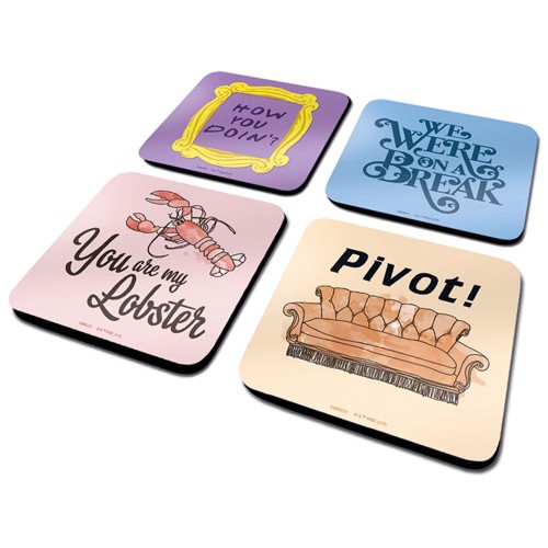 17897-SET DE POSAVASOS FRIENDS FRASES PYRAMID INTERNATIONAL REDSTRING CSP0028