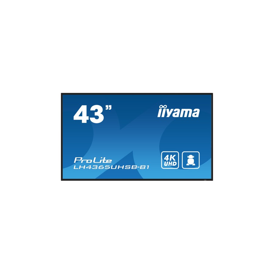 17984-iiyama LH4365UHSB-B1 pantalla de senalizacion Diseno de quiosco 108 cm (42.5") LED Wifi 800 cd / m2 4K Ultra HD Ne