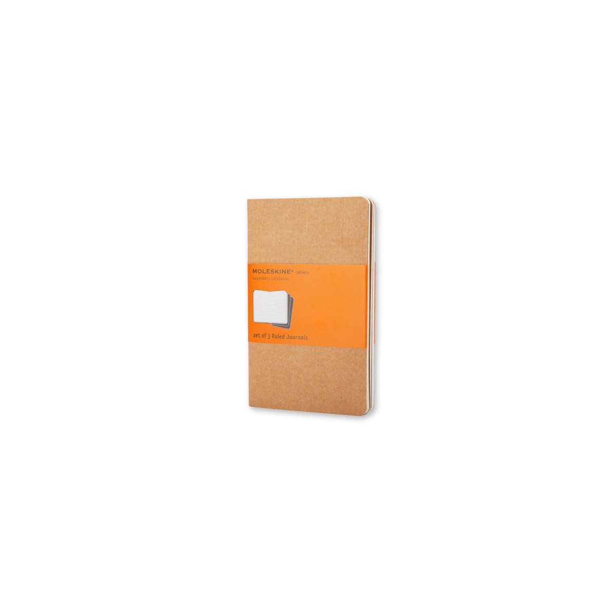 SET DE 3 LIBRETAS CAHIER MARRoN KRAFT P 9X14CM RAYAS MOLESKINE QP411