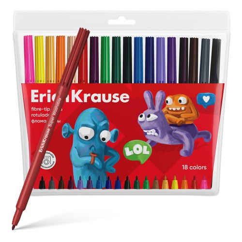 18116-BOLSA ROTULADORES JOLLY FRIENDS SUPER LAVABLES 18 COLORES ERUCH KRAUSE 61832