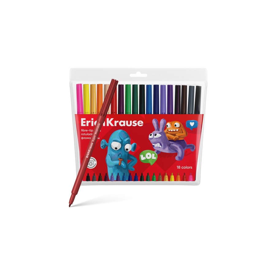 18116-BOLSA ROTULADORES JOLLY FRIENDS SUPER LAVABLES 18 COLORES ERUCH KRAUSE 61832 18116-BOLSA ROTULADORES JOLLY FRIENDS SUPER LAVABLES 18 COLORES ERUCH KRAUSE 61832