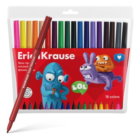 18116-BOLSA ROTULADORES JOLLY FRIENDS SUPER LAVABLES 18 COLORES ERUCH KRAUSE 61832