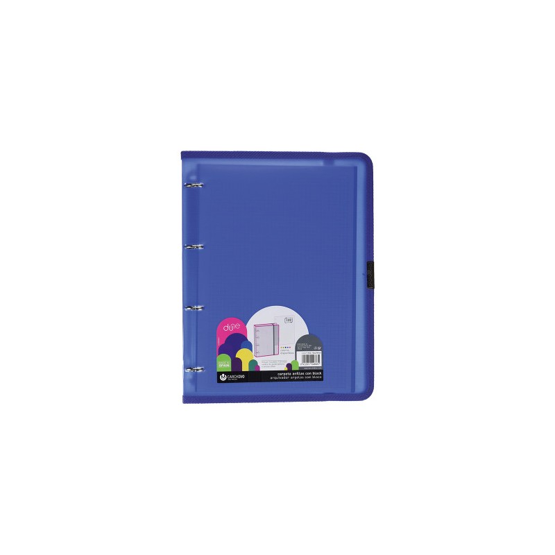 1832-CARPETA ANILLA CARPEBLOCK POLIPROPILENO DUNE A4 100 HOJAS GOMA AZUL CARCHIVO 12377450 1832-CARPETA ANILLA CARPEBLOCK POLIPROPILENO DUNE A4 100 HOJAS GOMA AZUL CARCHIVO 12377450
