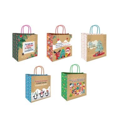 BOLSA KRAFT NAVIDAD MENSAJES BISMARK 331662