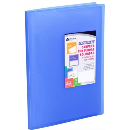 1851-CARPETA CARCHIPLAS-BOOK A4 POLIPROPILENO 50 FUNDAS SOLDADAS AZUL CARCHIVO 50305050