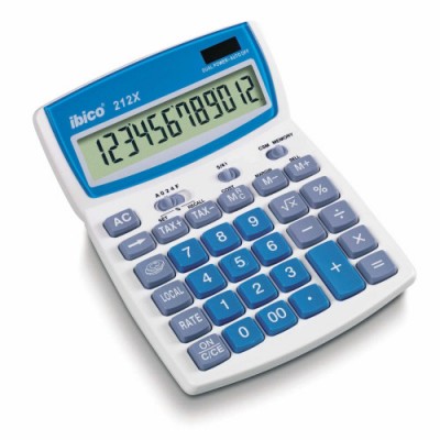 CALCULADORA DE SOBREMESA DE 12 DIGITOS MODELO 212X SOLAR PILA IBICO IB410086