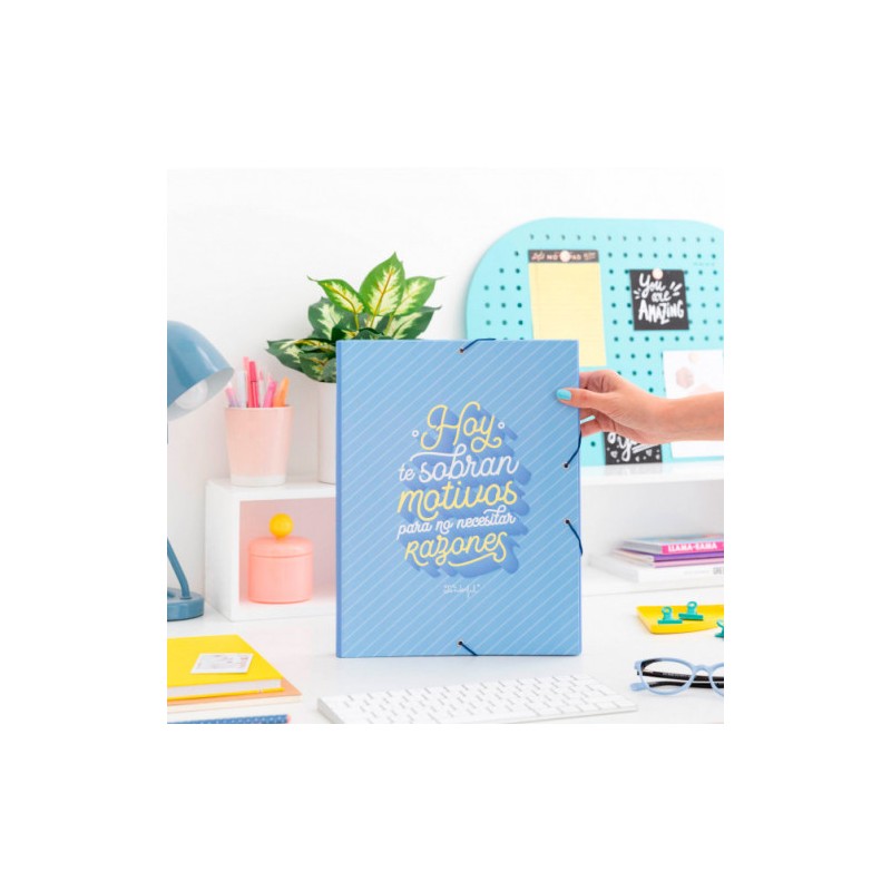 1858-CARPETA CARTON SEPARADORA CON GOMA ELASTICA "HOY TE SOBRAN MOTIVOS PARA.. "MR.WONDERFUL WOA09755ES 1858-CARPETA CARTON SEPARADORA CON GOMA ELASTICA "HOY TE SOBRAN MOTIVOS PARA.. "MR.WONDERFUL WOA09755ES