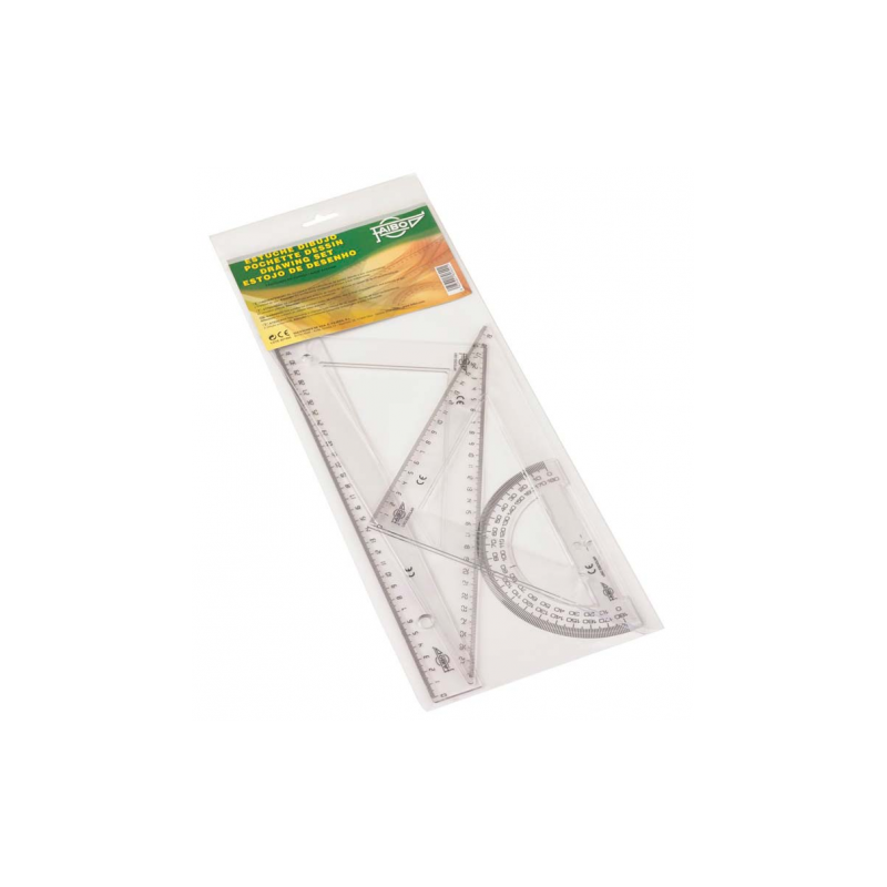 1862-ESTUCHE CON REGLA / ESCUADRA / CARTABON Y SEMICIRCULO 30 CM. PLASTICO FAIBO 806 1862-ESTUCHE CON REGLA / ESCUADRA / CARTABON Y SEMICIRCULO 30 CM. PLASTICO FAIBO 806