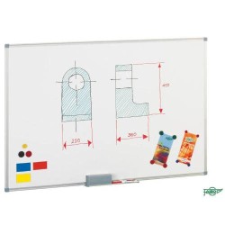1868-PIZARRA MAGNETICA BLANCA DE ACERO LACADO 60X90 CM. MARCO ALUMINIO FAIBO 840-10