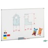 1868-PIZARRA MAGNETICA BLANCA DE ACERO LACADO 60X90 CM. MARCO ALUMINIO FAIBO 840-10