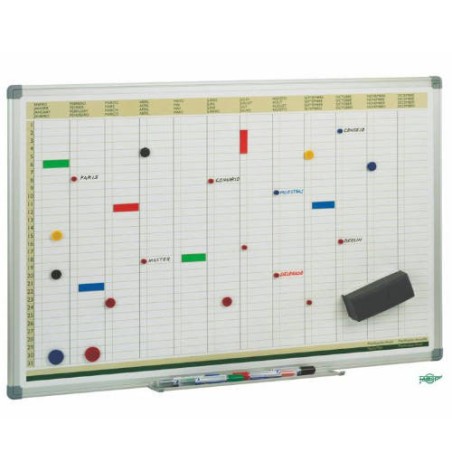 1876-PLANING ANUAL MAGNETICO CON MARCO DE ALUMINIO 60X90 CM. FAIBO PLA