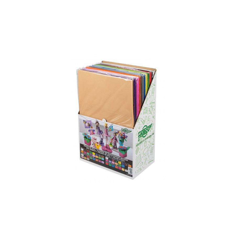 1884-EXPOSITOR 120 LAMINAS GOMA EVA 40X60 CM. 12 COLORES SURTIDOS FAIBO 1655-120 1884-EXPOSITOR 120 LAMINAS GOMA EVA 40X60 CM. 12 COLORES SURTIDOS FAIBO 1655-120