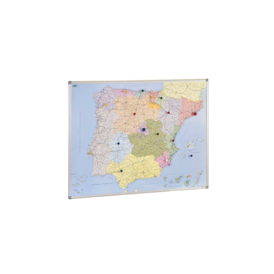 1898-MAPA DE ESPANA Y PORTUGAL MAGNETICO 103X129 CM. MARCO ALUMINIO FAIBO 153T 1898-MAPA DE ESPANA Y PORTUGAL MAGNETICO 103X129 CM. MARCO ALUMINIO FAIBO 153T
