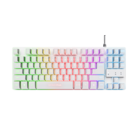 18988-Trust GXT 833W Thado teclado Juego USB QWERTY Espanol Blanco