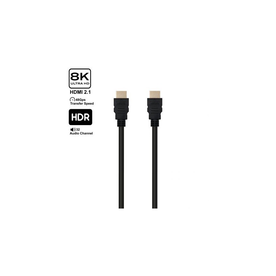 19008-EWENT ULTRA HIGH SPEED HDMI 2.1 CABLE WITH ETHERNET, BLACK, M/M 8,0M, 8K@60HZ, HDR 19008-EWENT ULTRA HIGH SPEED HDMI 2.1 CABLE WITH ETHERNET, BLACK, M/M 8,0M, 8K@60HZ, HDR