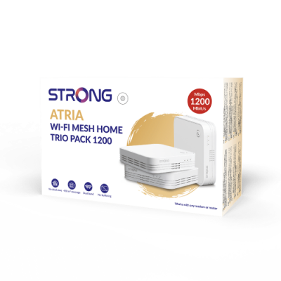 Strong WI FI MESH HOME TRIO PACK 1200 Doble banda 24 GHz 5 GHz Wi Fi 5 80211ac Blanco 3 Interno