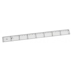 1903-REGLA PLANA TRANSPARENTE EN PLASTICO INYECTADO GRADUADO Y BISELADO 40 CM. FAIBO 41140