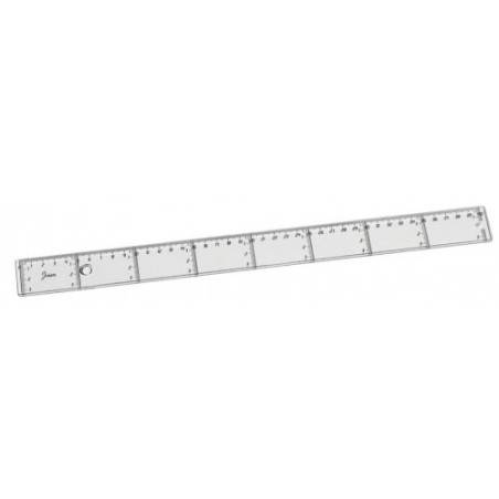 1903-REGLA PLANA TRANSPARENTE EN PLASTICO INYECTADO GRADUADO Y BISELADO 40 CM. FAIBO 41140