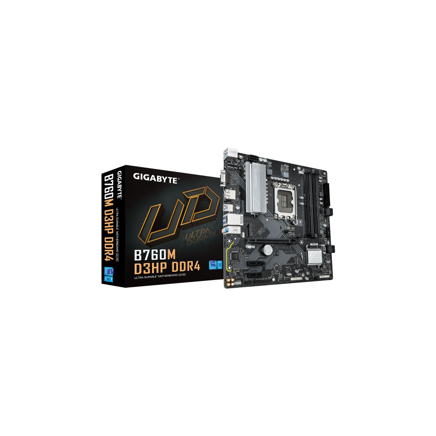 19095-GIGABYTE B760M D3HP DDR4 - Compatible con CPUs Intel Core de 14a generacion, VRM Digital 4+1+1 fases, hasta 5333MH 19095-GIGABYTE B760M D3HP DDR4 - Compatible con CPUs Intel Core de 14a generacion, VRM Digital 4+1+1 fases, hasta 5333MH
