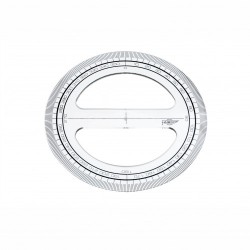 1910-CIRCULO TRANSPARENTE EN PLASTICO INYECTADO GRADUADO Y BISELADO 12 CM. FAIBO 220