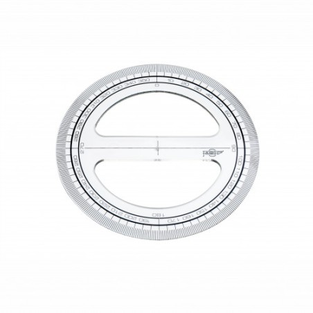 1910-CIRCULO TRANSPARENTE EN PLASTICO INYECTADO GRADUADO Y BISELADO 12 CM. FAIBO 220