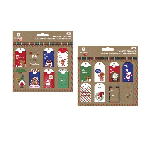 19375-SET 8 TARJETAS COLGANTES NAVIDAD BISMARK 332872