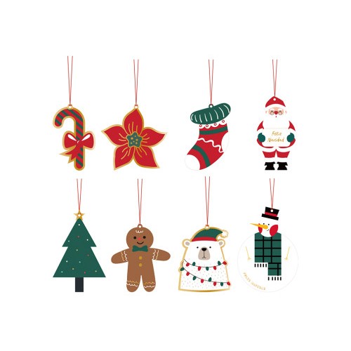 19376-SET 4 TARJETAS COLGANTES ADORNOS NAVIDAD BISMARK 331672