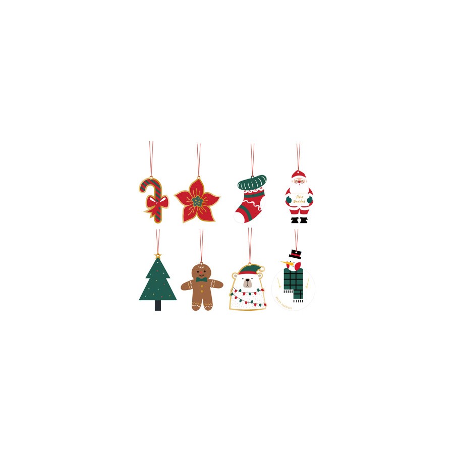 19376-SET 4 TARJETAS COLGANTES ADORNOS NAVIDAD BISMARK 331672