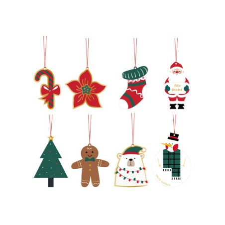 19376-SET 4 TARJETAS COLGANTES ADORNOS NAVIDAD BISMARK 331672