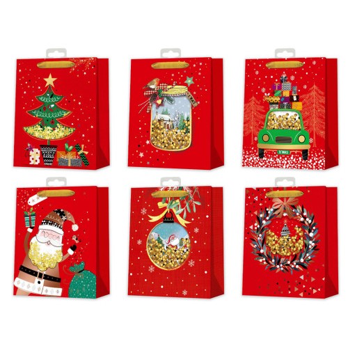 19377-BOLSA NAVIDAD ROJA C/ CONFETTI BISMARK 332865