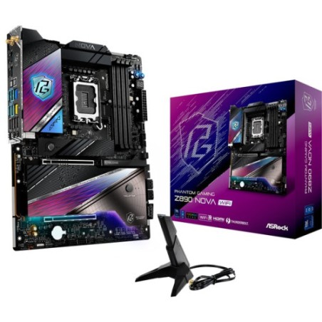 19399-PLACA ASROCK Z890 NOVA WIFI,INTEL,1851,Z890,4DDR5,256GB,1HDMI+2THUNDERBOLT,4SATA3+4M.2,1X5 +1X2.5 GBLAN,WIFI7+BT5.