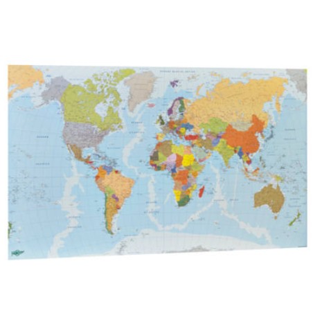 1944-MAPA MUNDI PLASTIFICADO SIN MARCO ENROLLADO 84X140 CM. FAIBO 173G