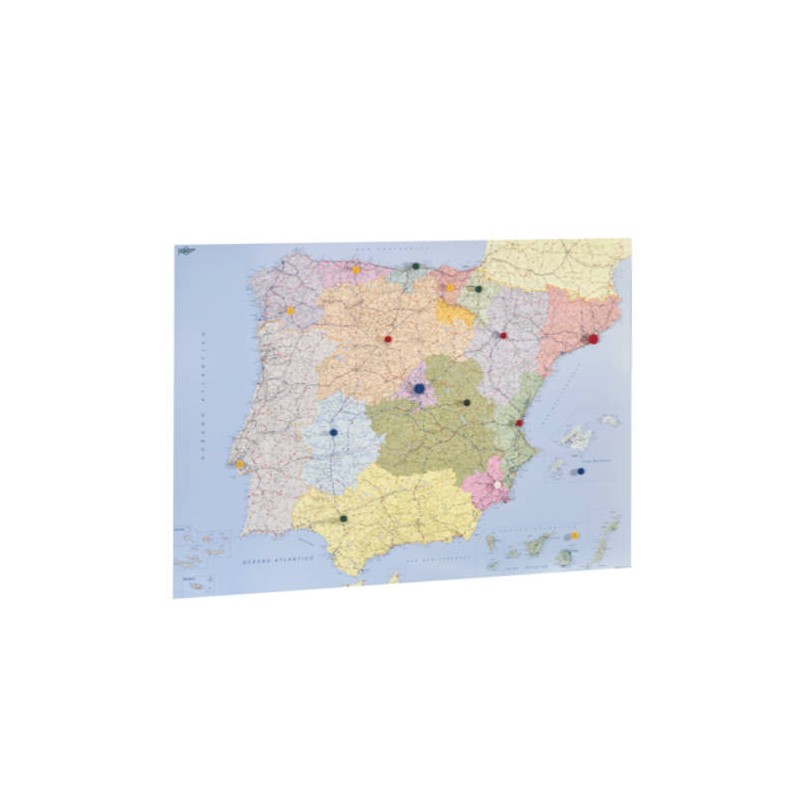 1945-MAPA ESPANA Y PORTUGAL PLASTIFICADO SIN MARCO ENROLLADO 103X129 CM. FAIBO 153G 1945-MAPA ESPANA Y PORTUGAL PLASTIFICADO SIN MARCO ENROLLADO 103X129 CM. FAIBO 153G