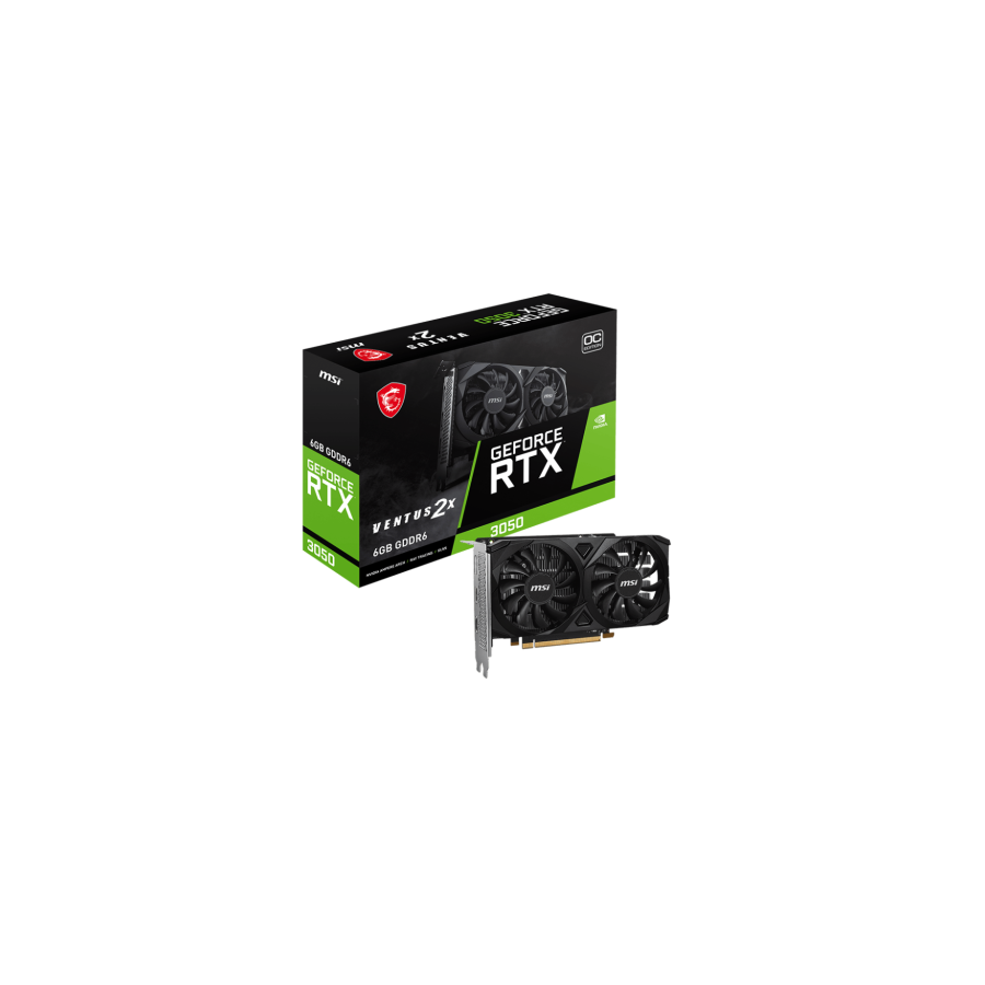 19544-MSI VENTUS GeForce RTX 3050 2X E 6G OC NVIDIA 6 GB GDDR6 19544-MSI VENTUS GeForce RTX 3050 2X E 6G OC NVIDIA 6 GB GDDR6
