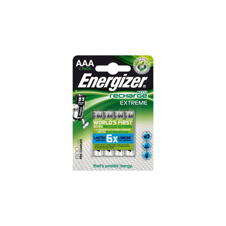 1971-BLISTER 4 PILAS RECARGABLES EXTREME POTENCIA 800 MAH TIPO HR03 ENERGIZER E300624400 1971-BLISTER 4 PILAS RECARGABLES EXTREME POTENCIA 800 MAH TIPO HR03 ENERGIZER E300624400