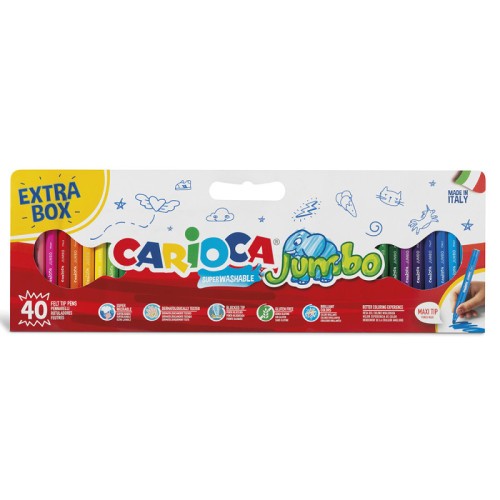 19730-CAJA 40 ROTULADORES JUMBO CARIOCA 41258