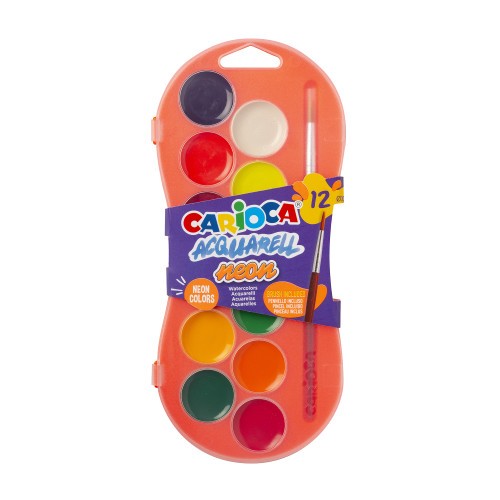19734-ESTUCHE ACUARELAS NEON 12 COLORES CARIOCA 42406