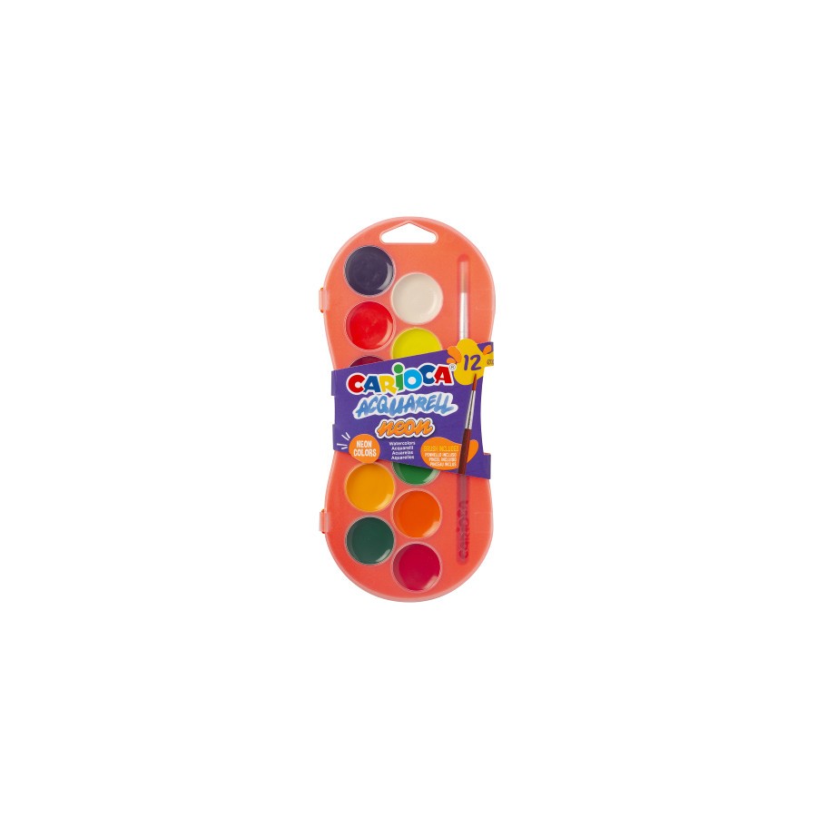 19734-ESTUCHE ACUARELAS NEON 12 COLORES CARIOCA 42406